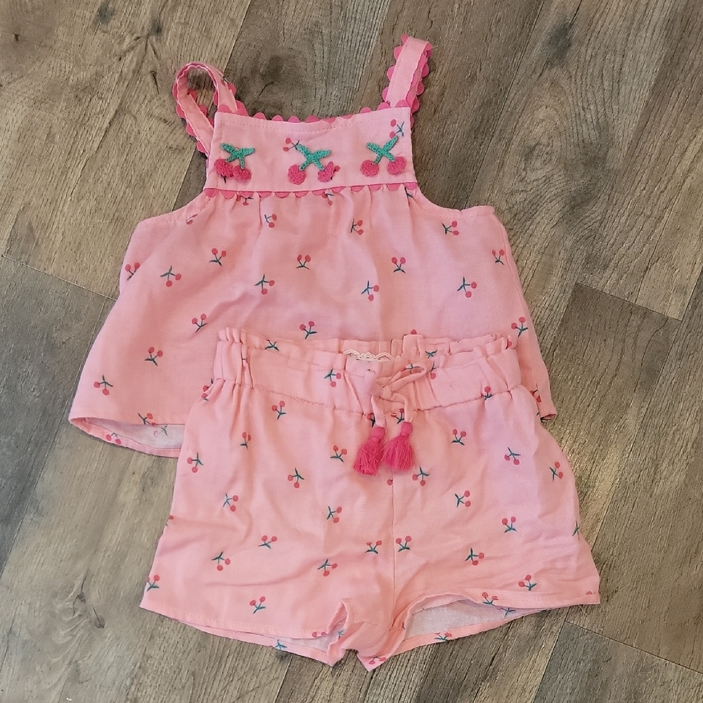 btween Pink Kids Shorts with Embroidered Accents